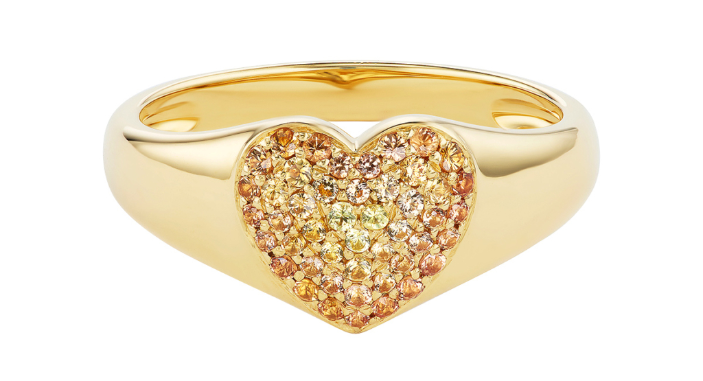 Emily P Wheeler heart Lucy Ring with yellow sapphires