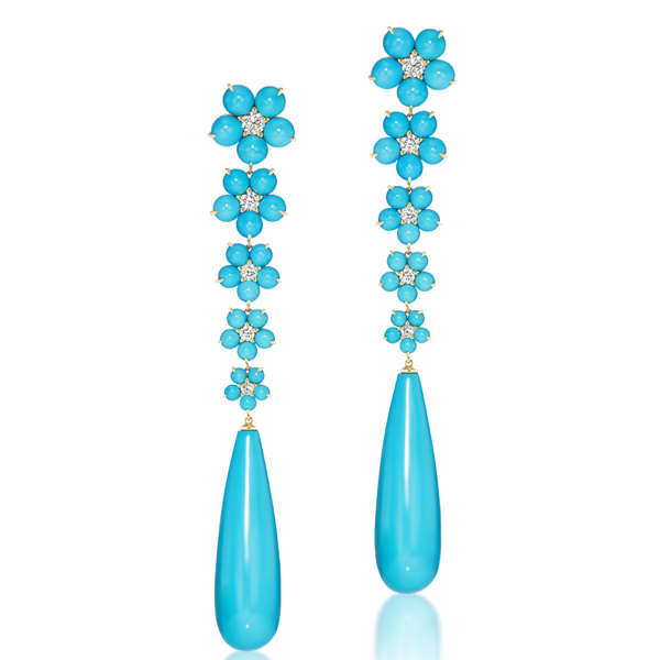 Jane Taylor Flower power turquoise earrings