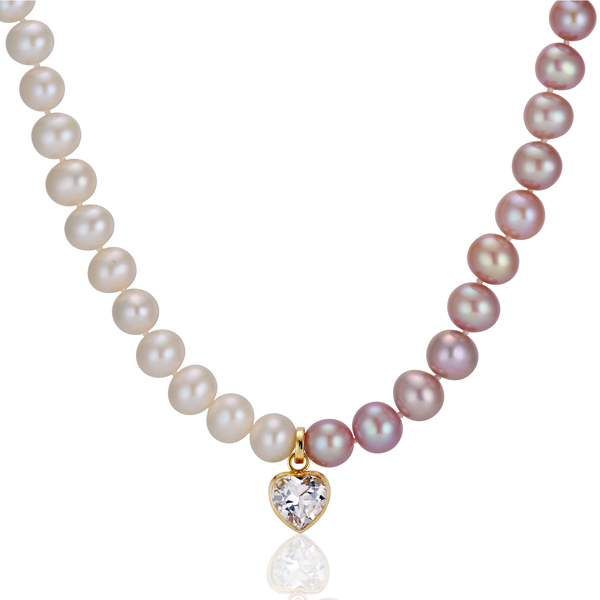 Katey Walker pink pearl necklace
