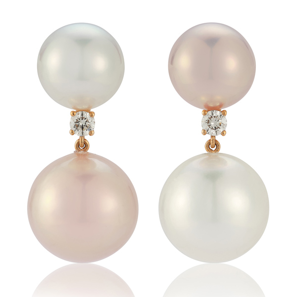 Nicole Rose double pearl earrings