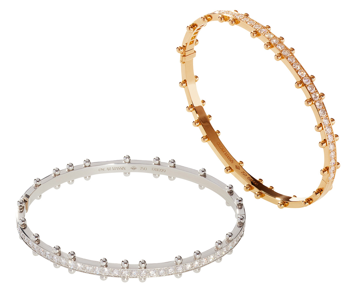 Oscar Massin beaded bracelets with lab grown diamonds