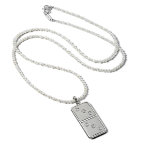 Retrouvai Platinum Guild Domino necklace