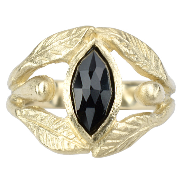 Sandrine B onyx marquise ring