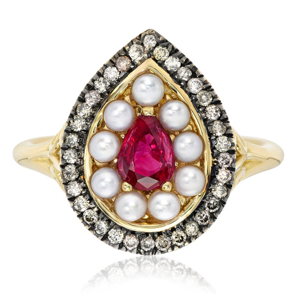 Stacy Nolan ruby cluster ring