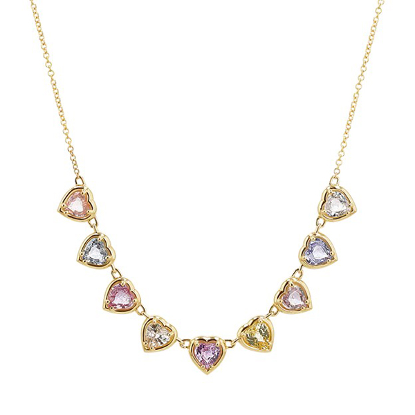 Baby Gold sapphire heart necklace
