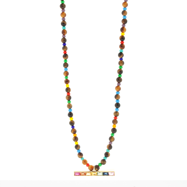 Cluster bead necklace-premium brassgold – Aksha Trends