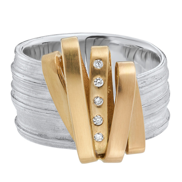 Marion Lebouteiller Gold Ribbon Art ring