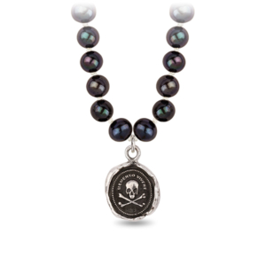 Pyrrha Remember to Live black pearl necklace mens