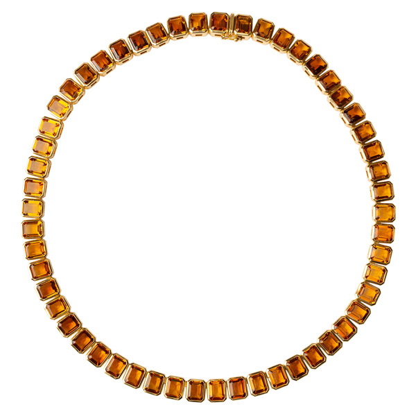 Stone citrine riviere necklace