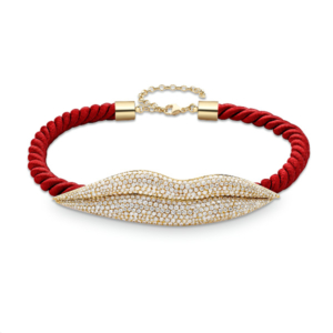 Venyx x Man Ray lips red cord necklace