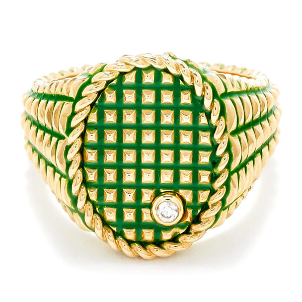 Yvonne Leon enamel signet ring