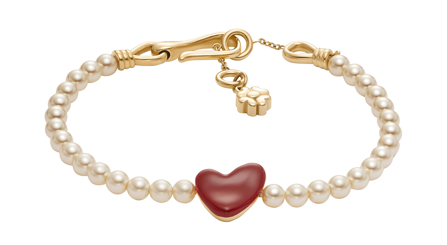 Baum Und Pferdgarten x Skagen pearl bracelet with red heart