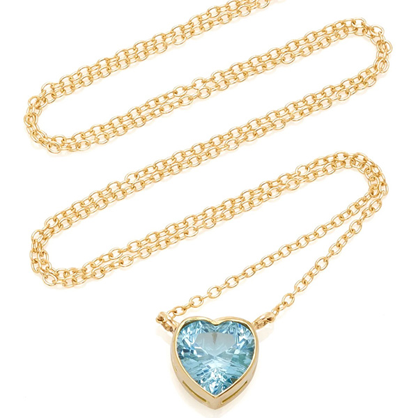 Katey Walker Blue Topaz Heart Necklace