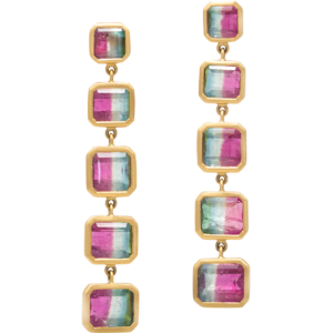 Kimberly Collins watermelon tourmaline dangle earrings