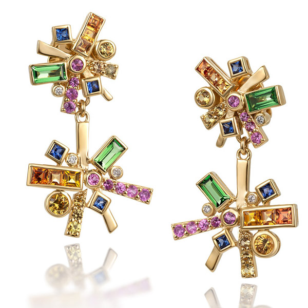 Martha Seely Starburst double earrings