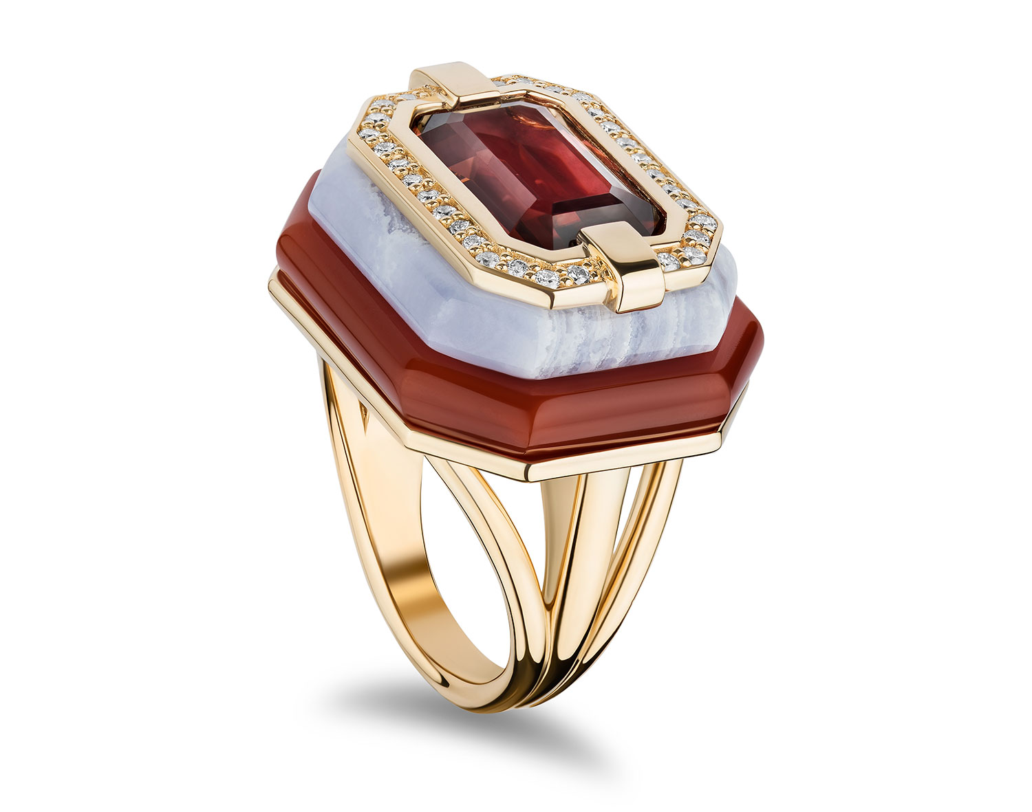 Mason and Books tourmaline carnelian ring