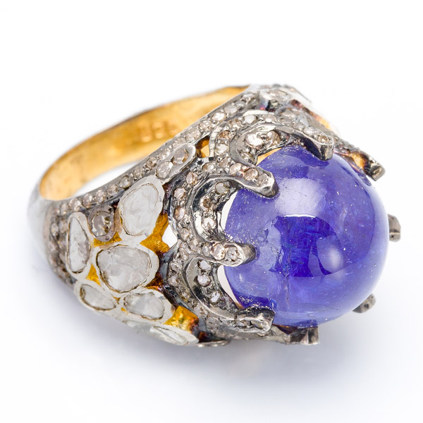 Modern Moghul tanzanite ring