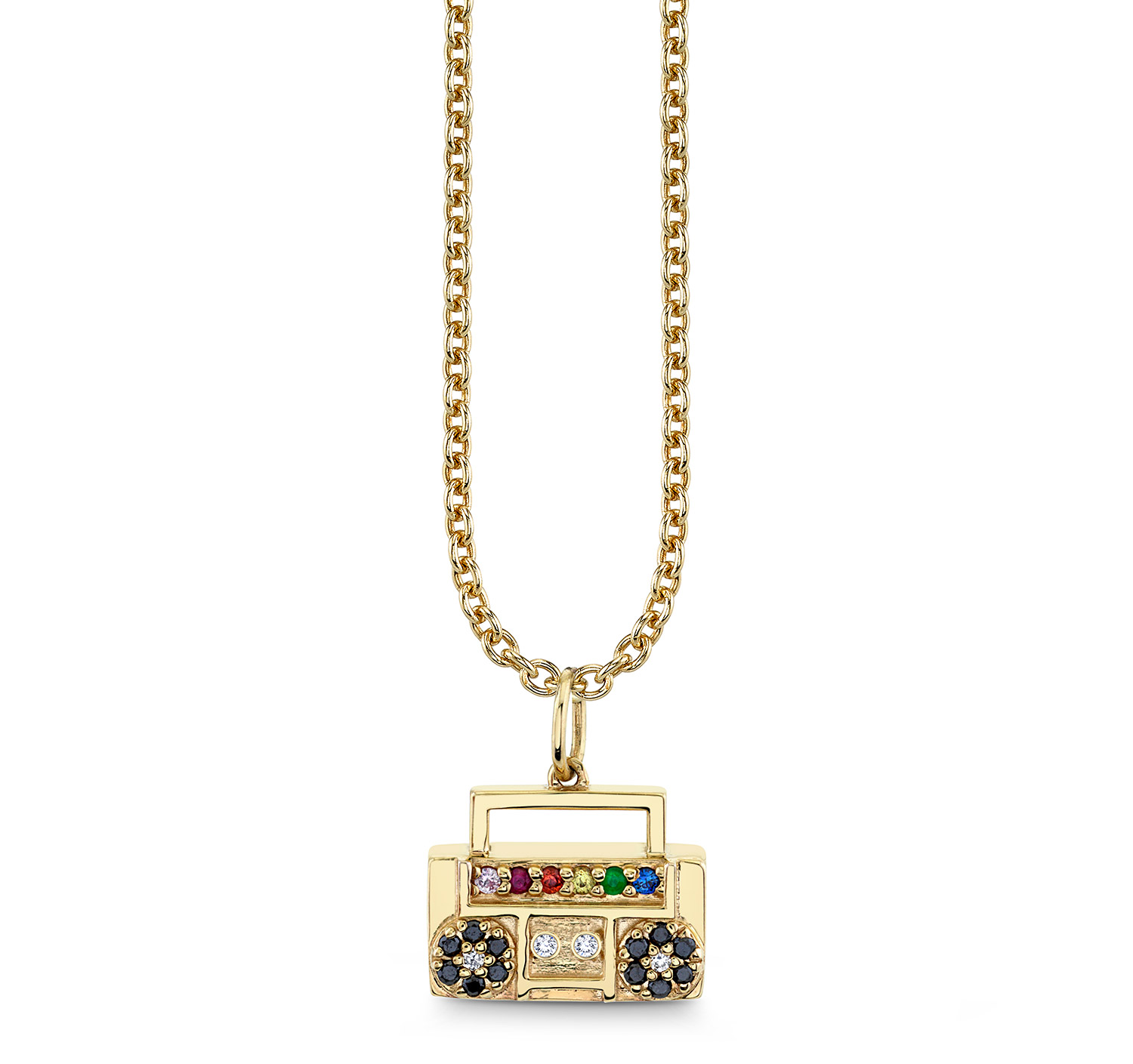 Sydney Evan boom box gemstone necklace