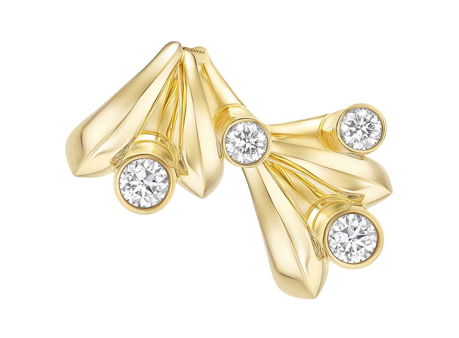 Tabayer Oera earrings in Fairmind yellow gold with diamonds