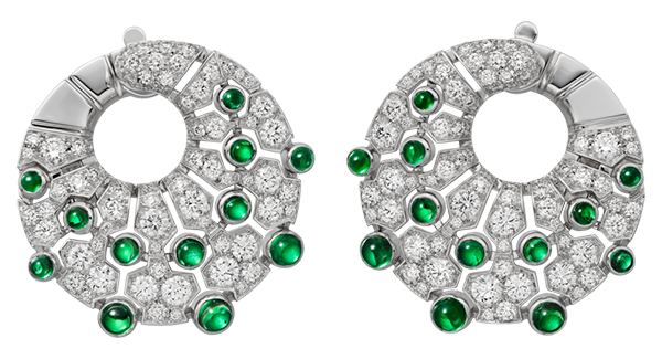 Cartier high jewelry emerald diamond earrings