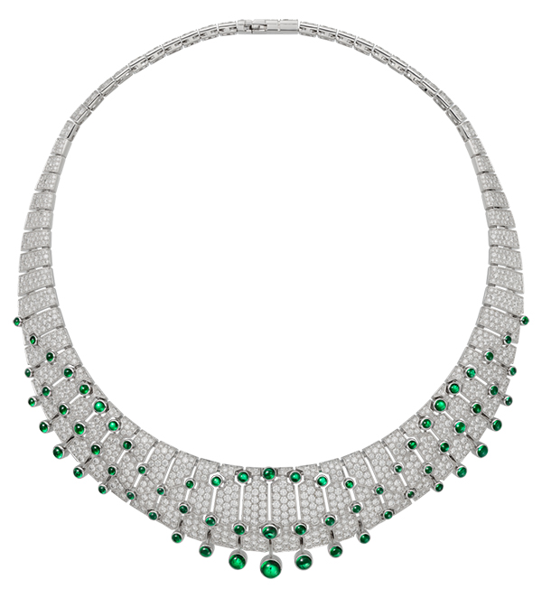 Cartier high jewelry emerald diamond necklace