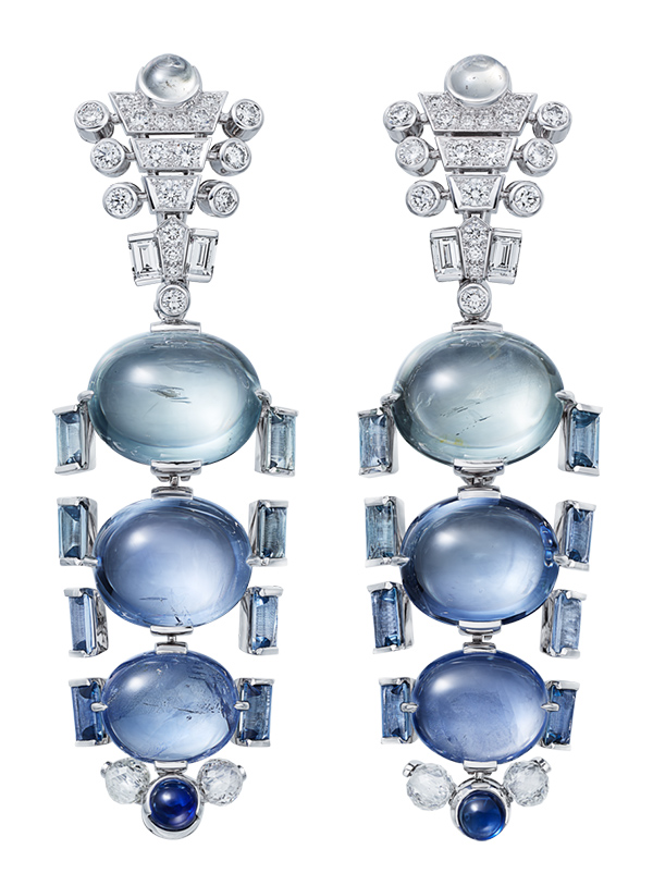 Cartier high jewelry sapphire diamond earrings