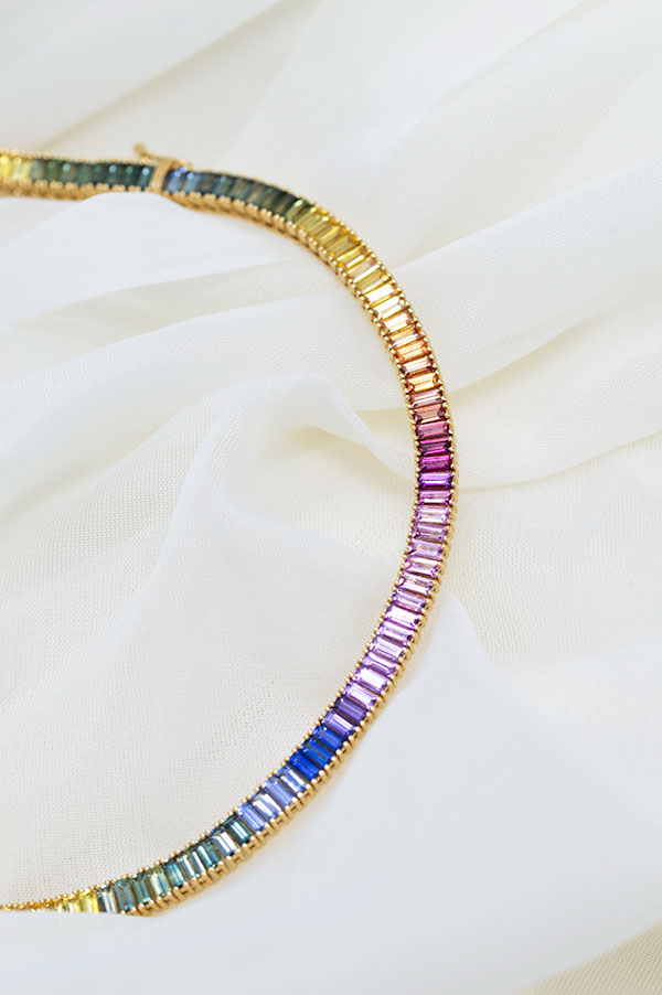 Kimberly Collins rainbow necklace