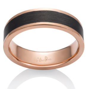 Chris Ploof carbon fiber rose gold ring