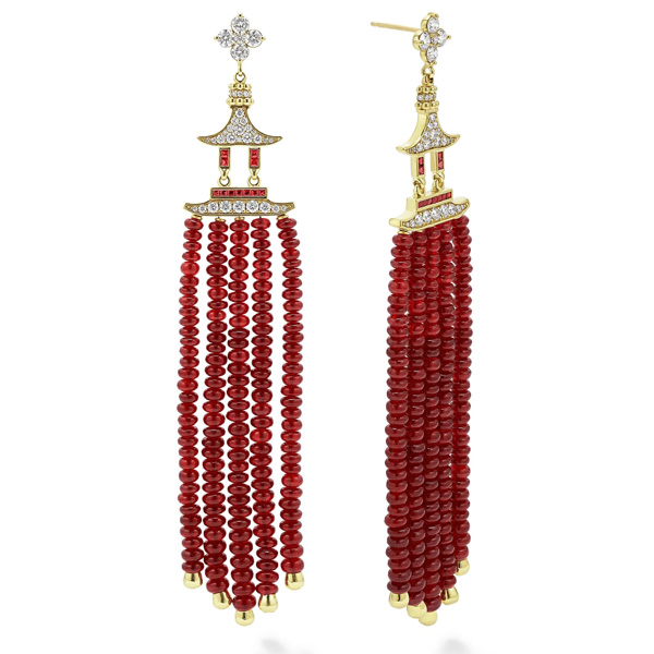 Lagos Couture ruby drop earrings