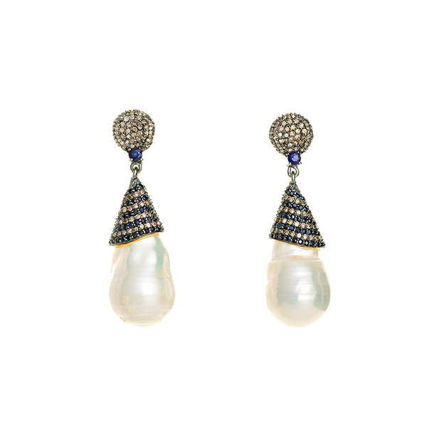 Modern Moghul pearl earrings