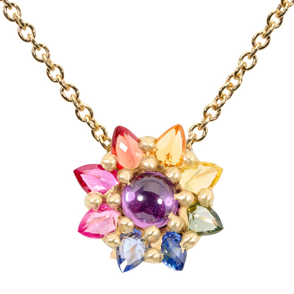 Polly Wales rainbow Daisy necklace