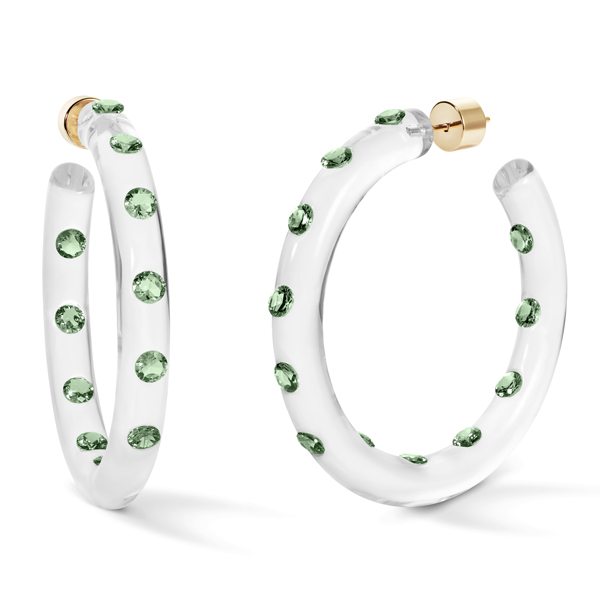 Sarah Noor medium green hoops