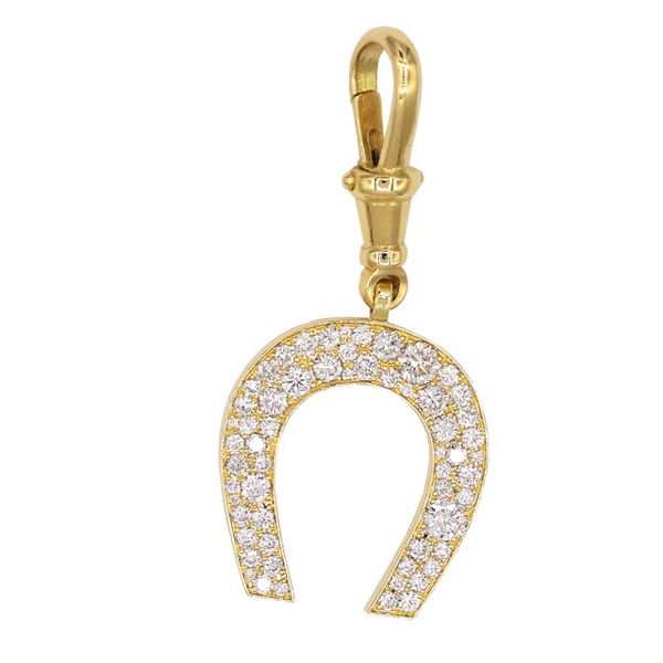 Stone diamond horseshoe charm