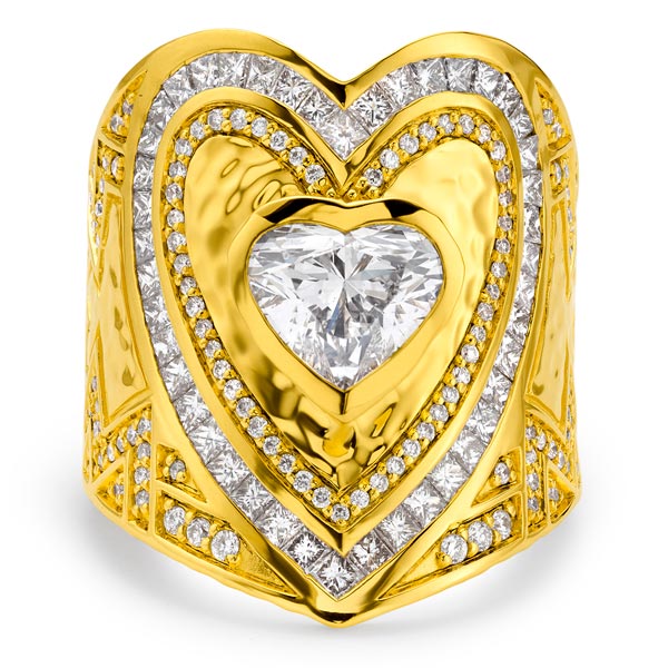 Buddha Mama diamond heart wrap ring