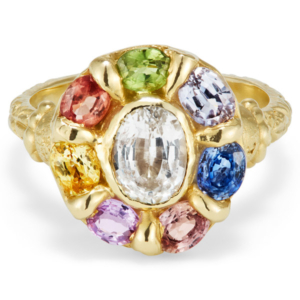 Ciara Bowles rainbow sapphire ring