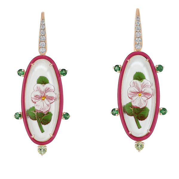 Francesca Villa Pinky Pansy earrings