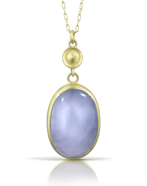 Judi Powers blue chalcedony Temple necklace
