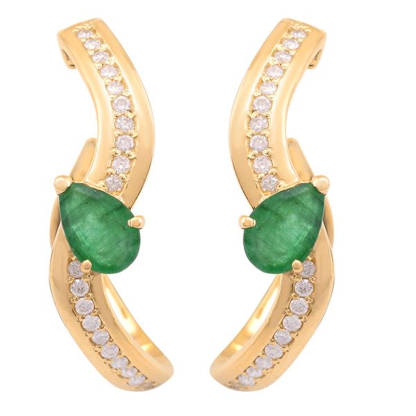 La Muse emerald wave earrings