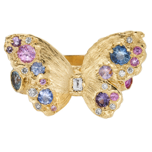 Leto Lama sapphire butterfly ring