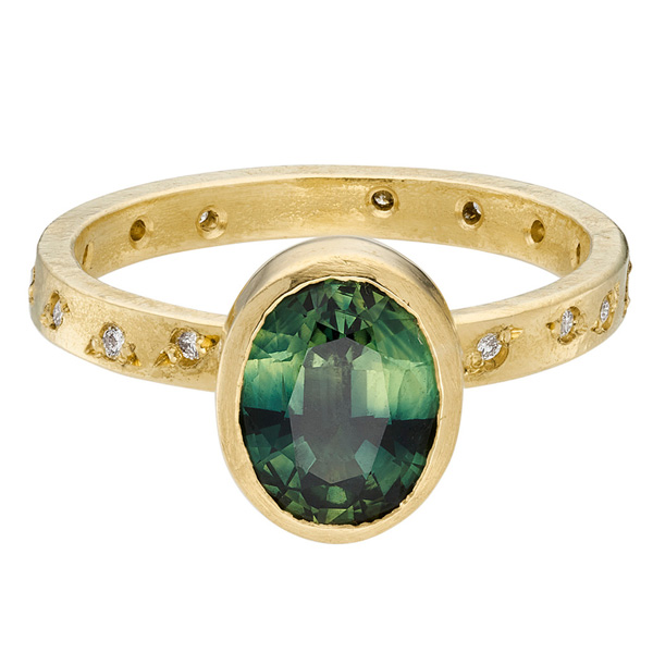 Shimara Carlow teal parti sapphire ring