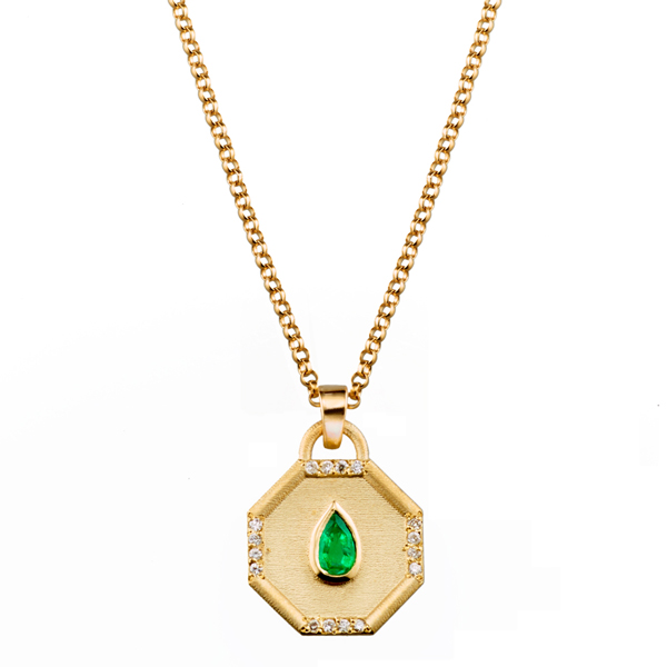 Elizabeth Moore emerald pendant