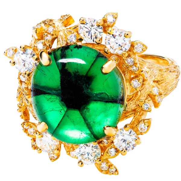Guita M trapiche emerald ring