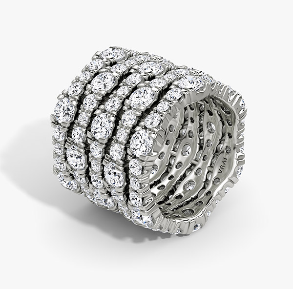 Vrai multi row pave lab grown ring