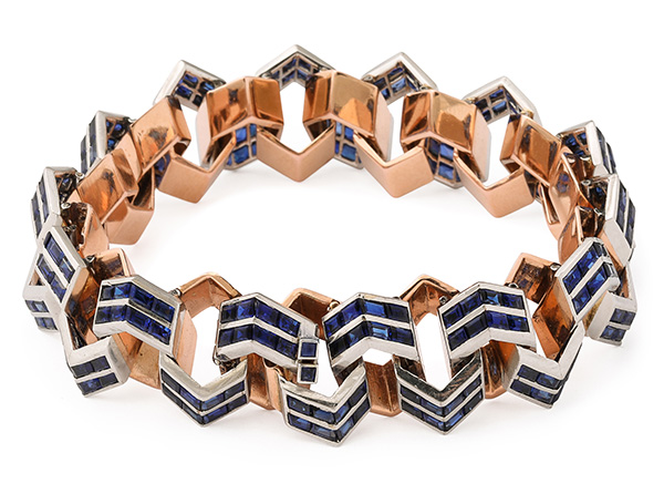 A LA VIEILLE RUSSIE Paul Flato 1930 Sapphire Bracelet A LA VIEILLE RUSSIE Paul Flato 1930 Sapphire Bracelet