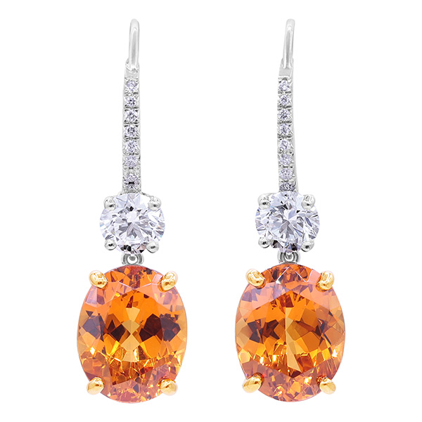 OH mandarin garnet dia earrings