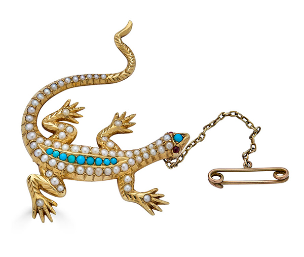 Victorian salamander brooch Victorian salamander brooch