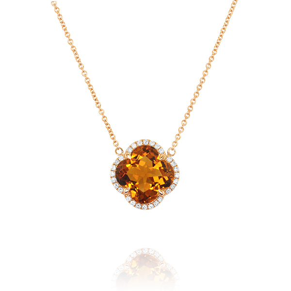 Yael clover citrine necklace