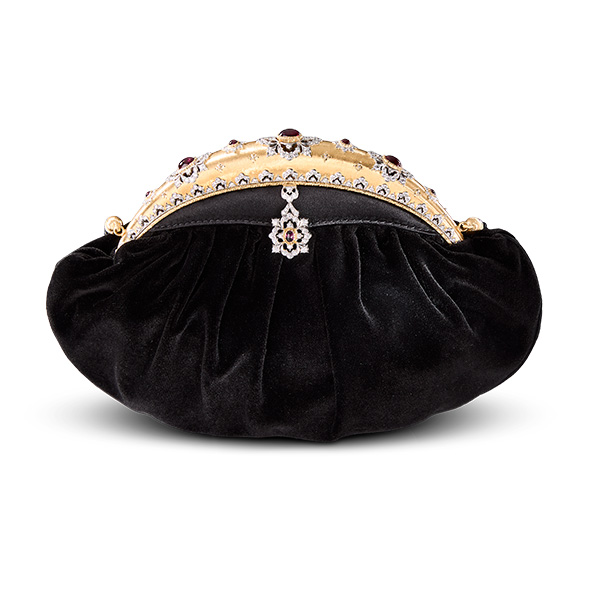 Black silk Evening bag 1