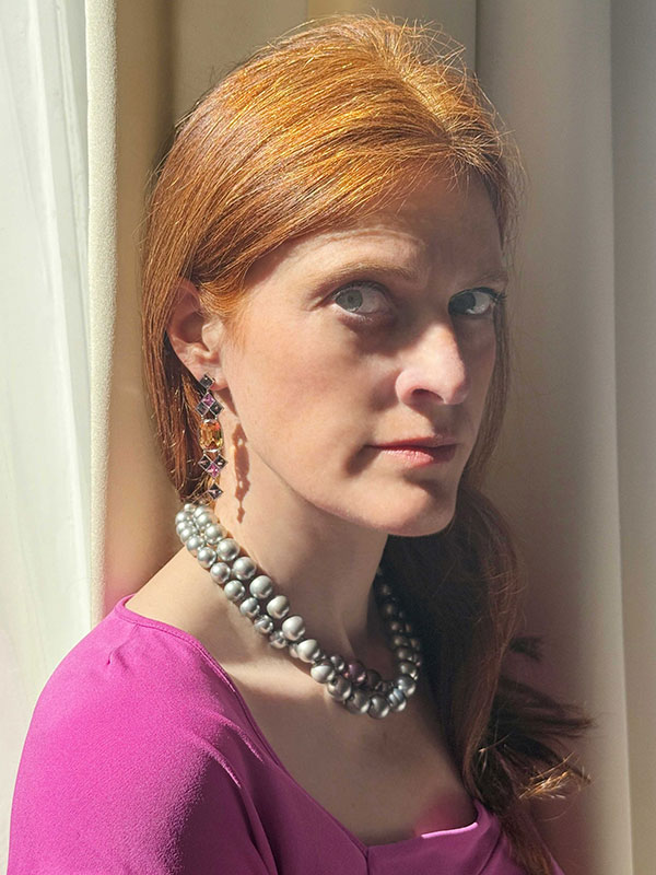 Cora Sheibani portrait pearls Cora Sheibani portrait pearls