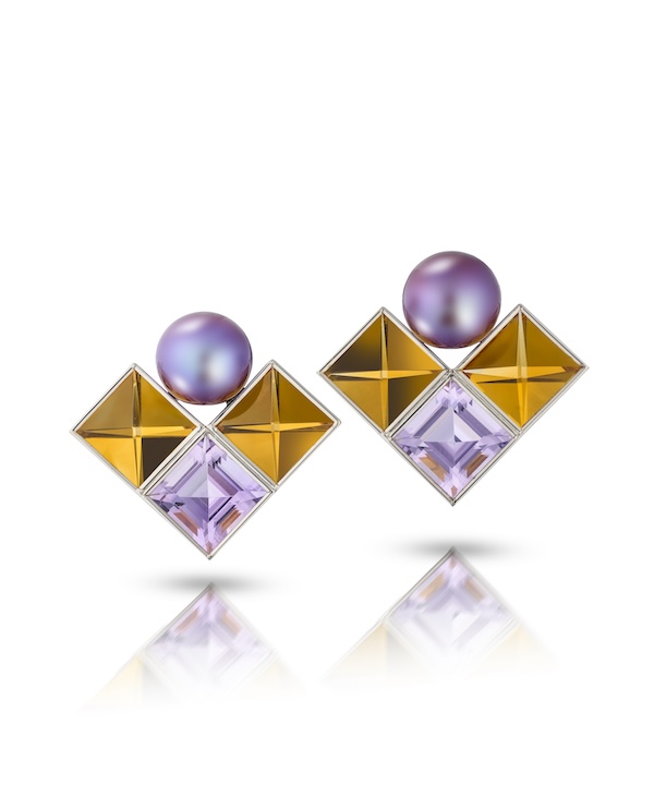 Cora Sheibani purple Pearl Earrings Cora Sheibani purple Pearl Earrings
